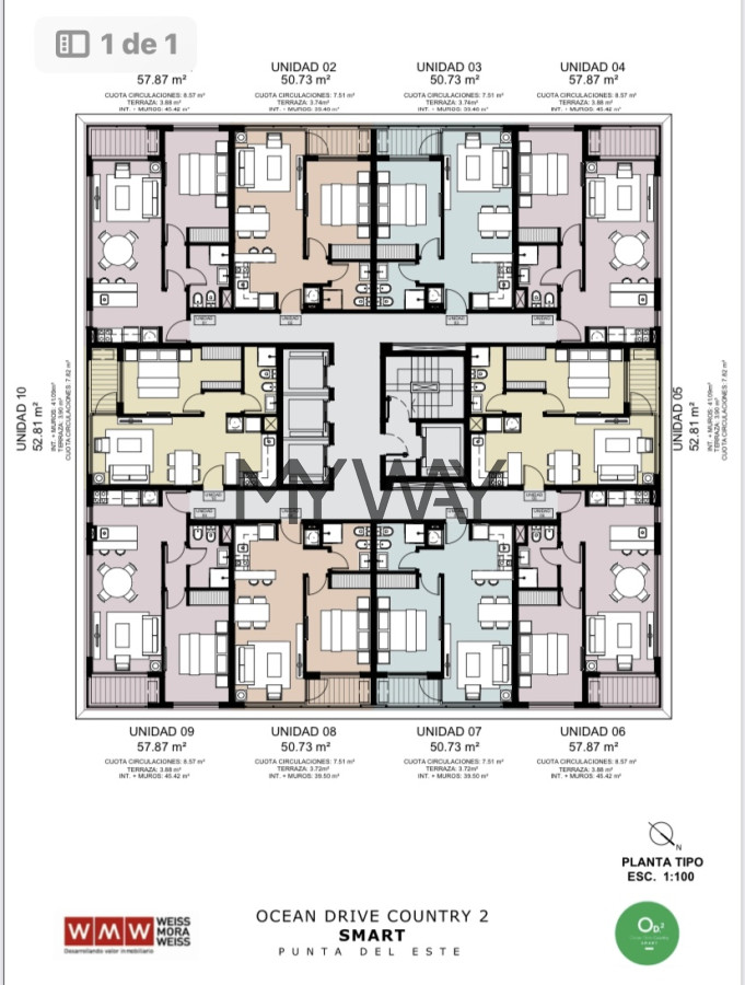 Apartamento ID.284/Ocean-Drive-Country-2-SMART---1-Dormitorio-Punta-del-Este - Ocean Drive Country 2 SMART   1 Dormitorio Punta del Este
