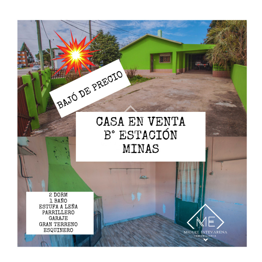 Casa ID.750 - En venta: oportunidad en barrio Estación de Minas, casa en esquina con terreno amplio