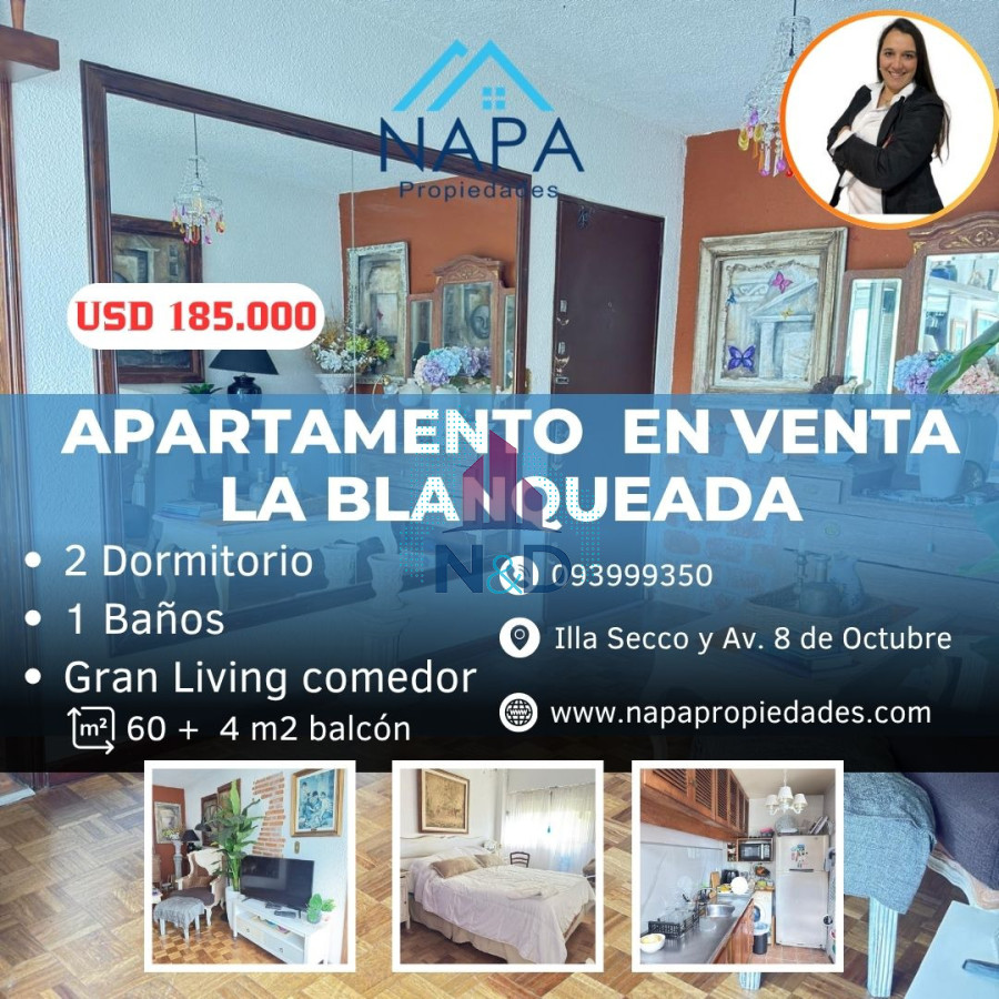 Apartamento ID.161 - VENTA APARTAMENTO, 2 DORMITORIOS, LA BLANQUEADA