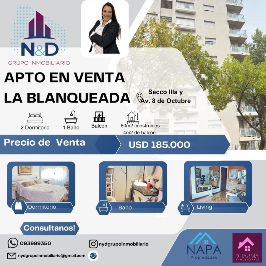 VENTA APARTAMENTO, 2 DORMITORIOS, LA BLANQUEADA