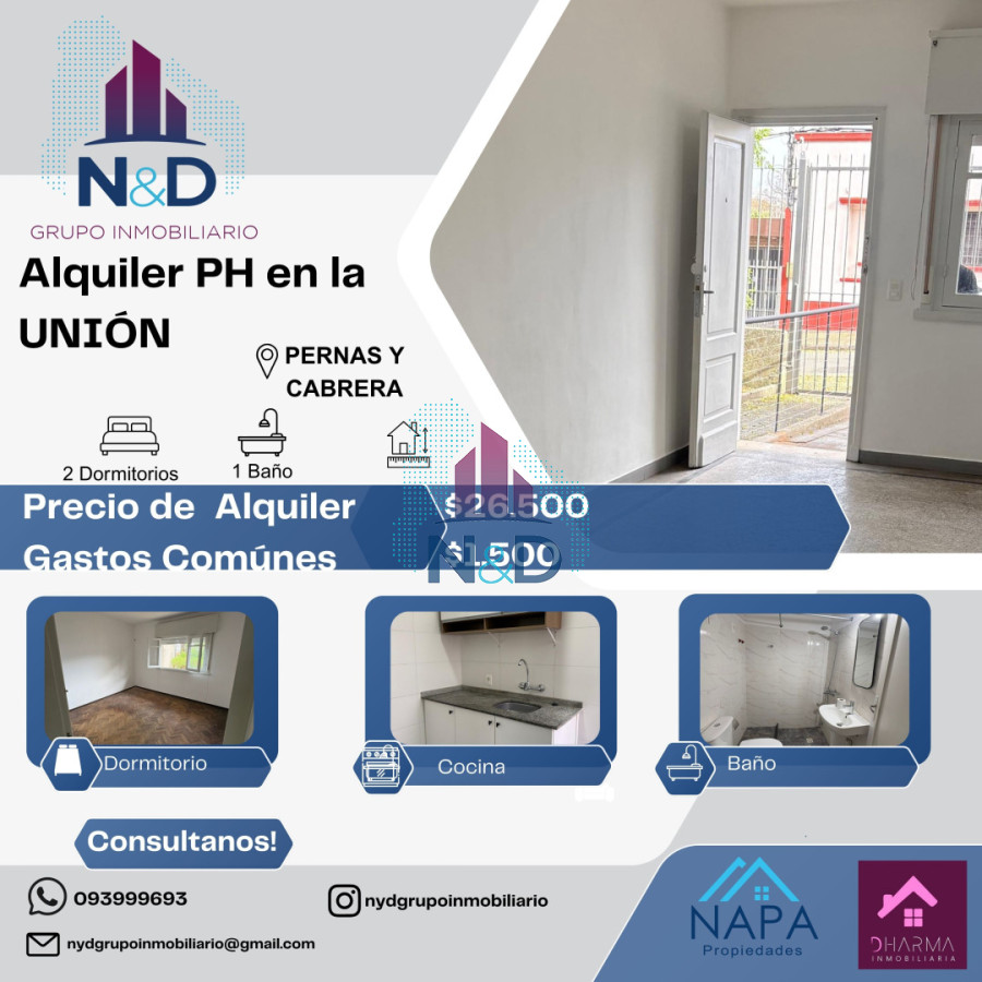 Casa ID.93 - ALQUILER CASA PH DE BAJOS, 2 DORMITORIOS