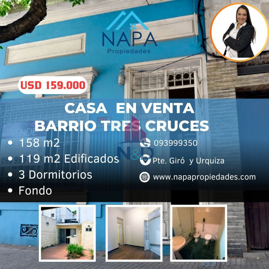 Casa ID.98 - CASA EN VENTA 3 DORMITORIOS, TRES CRUCES