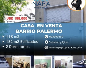CASA EN VENTA, 2 DORMITORIOS Y GARAJE,  BARRIO PALERMO