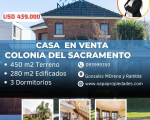 VENTA DE EXCLUSIVA CASA EN COLONIA DEL SACRAMENTO