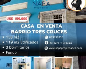 CASA EN VENTA 3 DORMITORIOS, TRES CRUCES