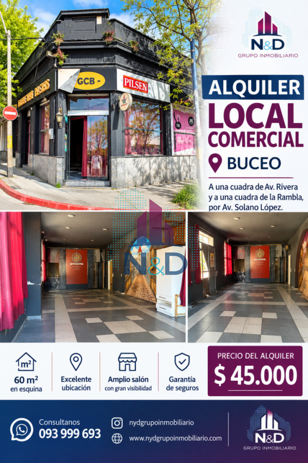 Local Comercial ID.92 - Alquiler de local esquina! amplio y luminoso!