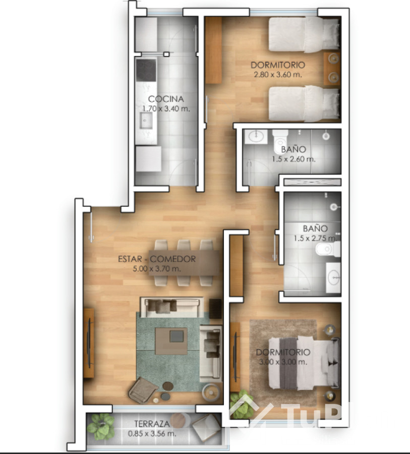 Apartamento ID.1579 -  (Ref. 3.870) Apartamento 2 dormitorios en BUCEO PINDÓ a estrenar en DICIEMBRE 2025!