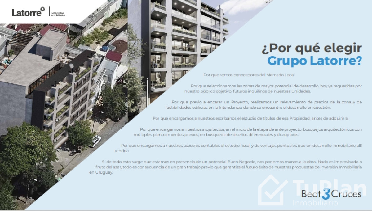 Apartamento ID.852 - (Ref: 3.132) Venta de apartamento proyecto Beat 3 Cruces. Monoambiente, 1 dormitorio, 2 y duplex