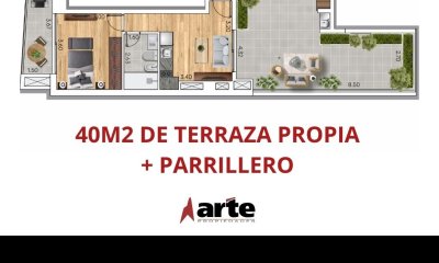 Penthouse De 1 Dormitorio En Malvin Con Casi 40m2 De Terrazas Con Parrillero!