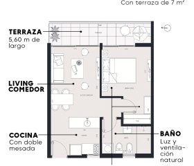 Venta De Apartamento De 1 Dormitorio Con Terraza En Centro