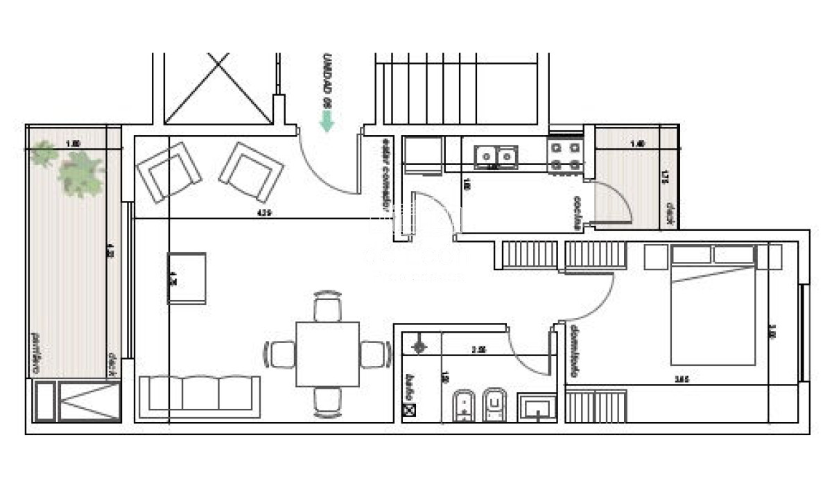 Apartamento ID.1059 - Departamento de 1 dormitorio a estrenar en Punta del Este