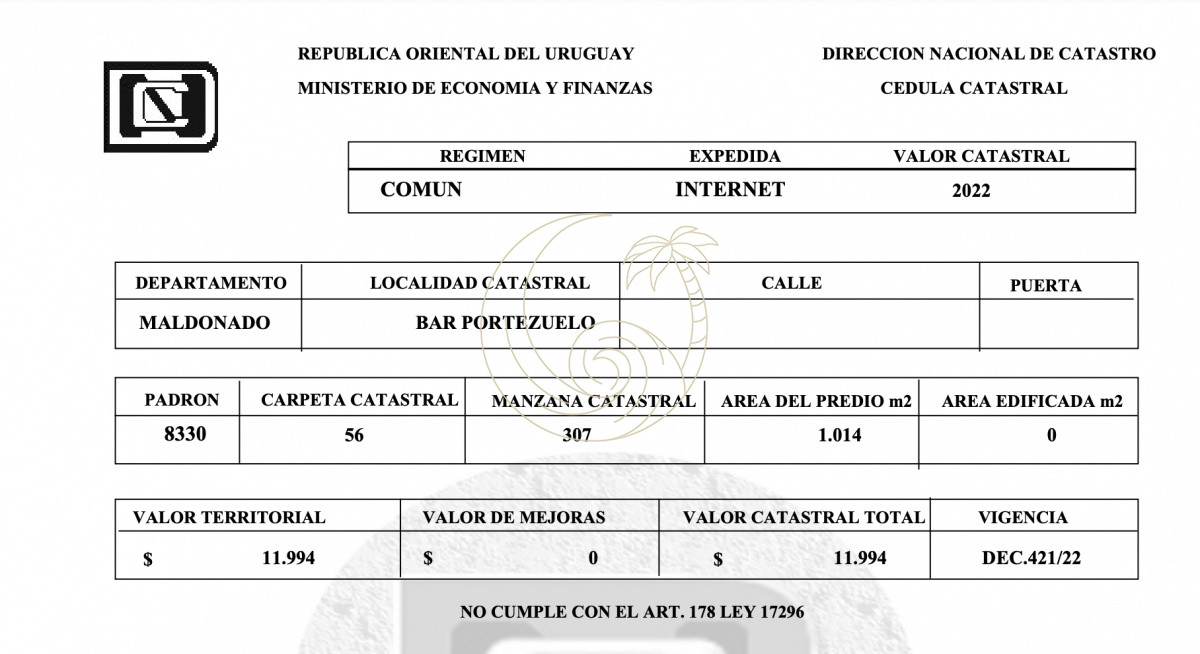Terreno ID.21091940 - TERRENOS EN BARRA DE PORTEZUELO DE 2.000 MT2 A 400 M DEL MAR