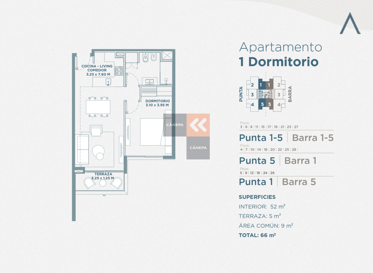Departamento de un dormitorio en venta