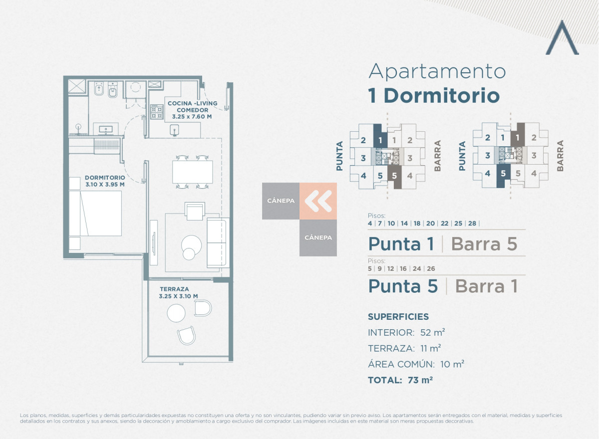 Departamento de un dormitorio en venta