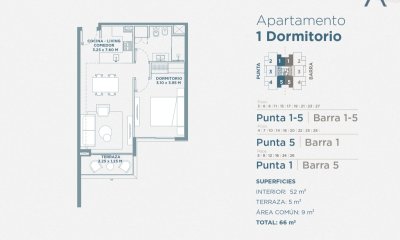Departamento de un dormitorio en venta
