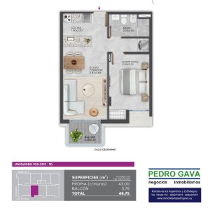 Apartamento ID.277 - A metros de la Rambla de Piriapolis !! apartamento a estrenar de 1 dormitorio.
