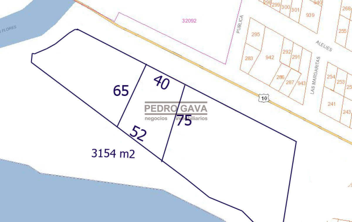 Terreno ID.148 - Gran lote con 56 metros de frente al mar en Las Flores