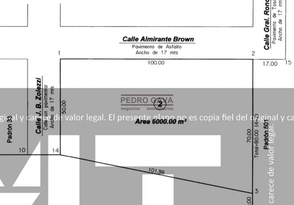 Terreno ID.330 - Terreno a la venta  de 6000 m2 sobre el Cerro San Antonio