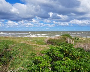 Gran lote con 56 metros de frente al mar en Las Flores