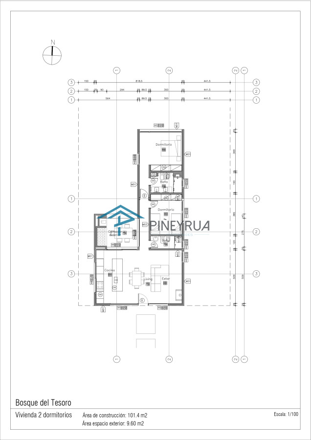 Casa ID.353 - CASA DE 2 DORMITORIOS A ESTRENAR EN BARRIO CERRADO JARDINES DEL TESORO