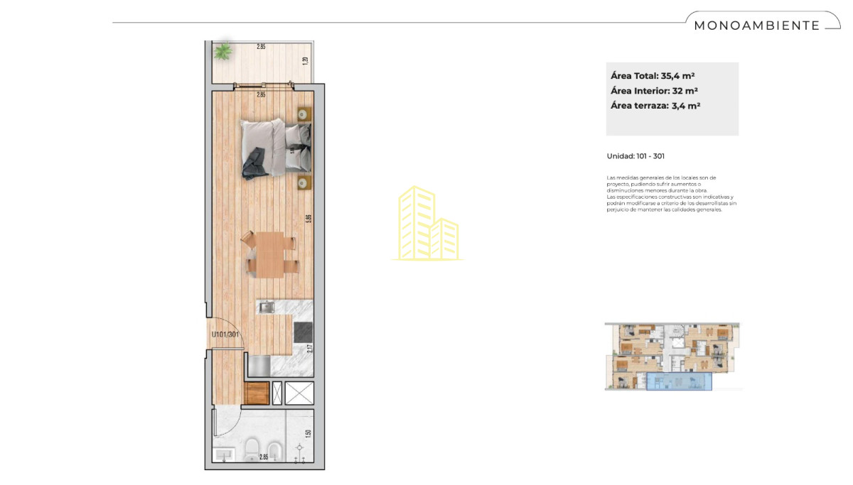 Apartamento ID.812/Venta_de_monoambiente_en_revolucionario_desarrollo_en_malvin,_a_unas_cuadras_del_mar - Venta de monoambiente en revolucionario desarrollo en malvin, a unas cuadras del mar