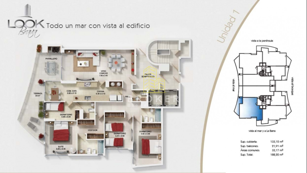 Apartamento ID.6530/Departamento_3_dormitorios_Look_Brava_Punta_del_Este_ - Departamento 3 dormitorios Look Brava Punta del Este 