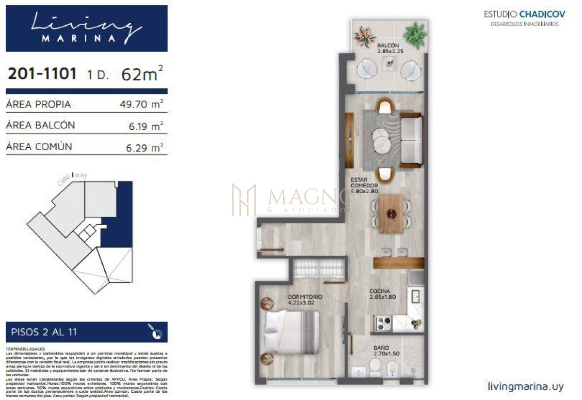 Apartamento ID.546 - Apartamento en venta Living Marina 1 dormitorio 