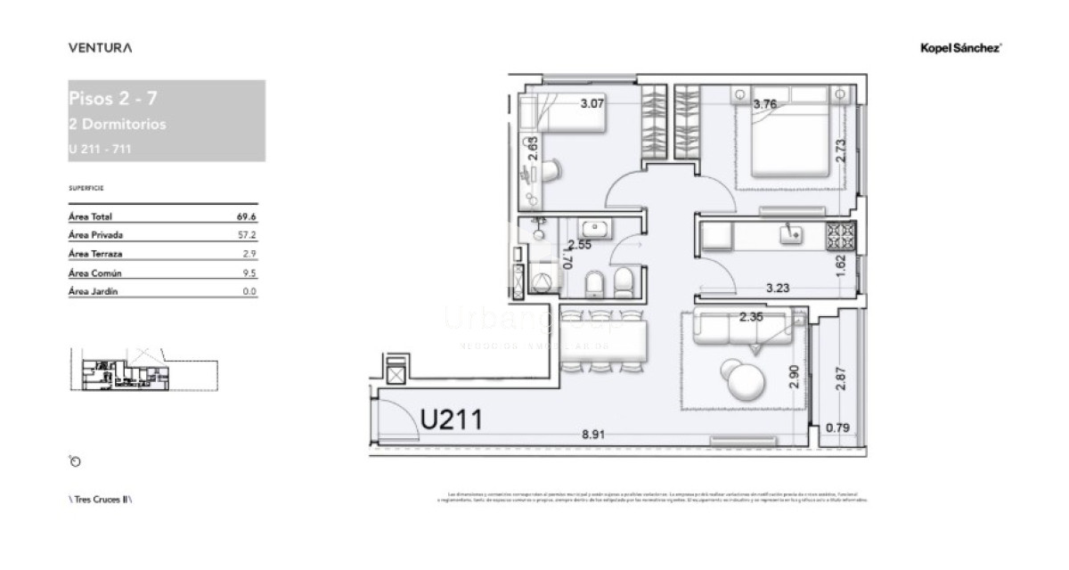 Apartamento ID.24 - APARTAMENTO 2 Dorm. , LA BLANQUEADA, en PROMOCIÓN !!