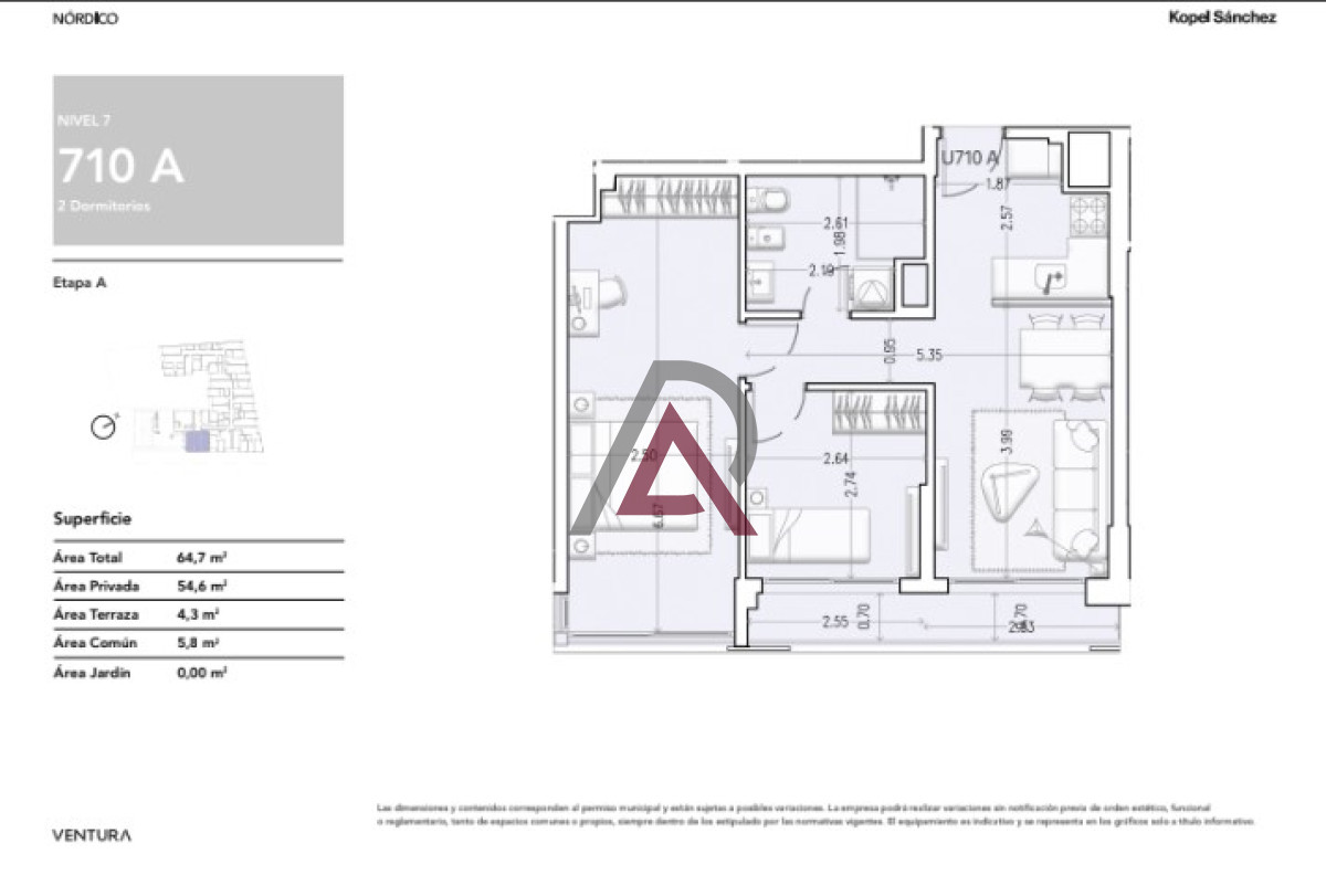 Apartamento ID.137 - APARTAMENTO, 2 Dorm. - LA BLANQUEADA - en Construcción.