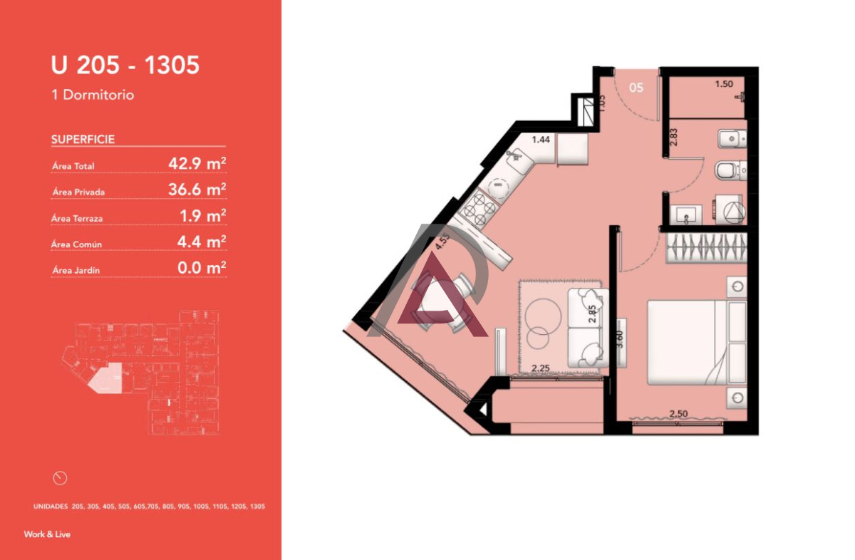 Apartamento ID.230 - VENTA APARTAMENTO 1 Dorm. - TRES CRUCES 