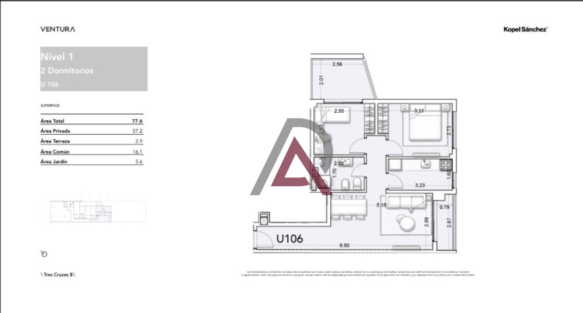 Apartamento ID.183 - APARTAMENTO 2 Dorm. , LA BLANQUEADA, en PROMOCIÓN !!