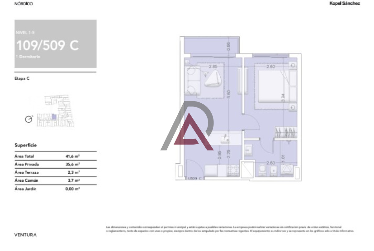 Apartamento ID.138 - APARTAMENTO 1 Dorm. - LA BLANQUEADA - en Construcción.