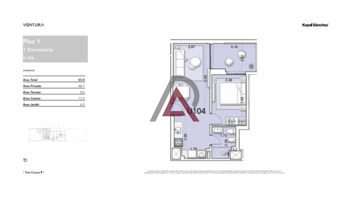 Apartamento ID.182 - APARTAMENTO 1 Dorm. , LA BLANQUEADA, en PROMOCIÓN !!