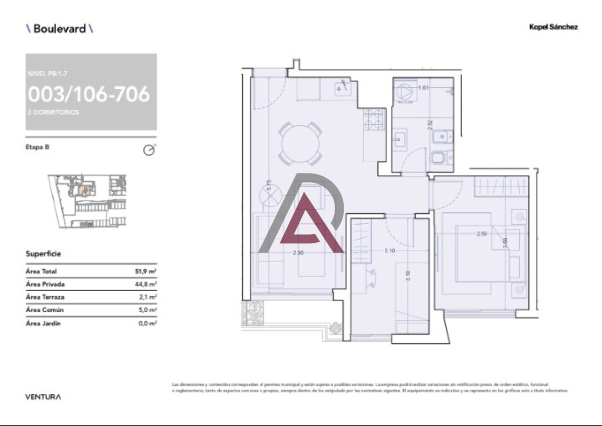 Apartamento ID.66 - APARTAMENTO 2 Dorm. -U 003B- ÚLTIMA UNIDAD EN PROMOCIÓN!!!