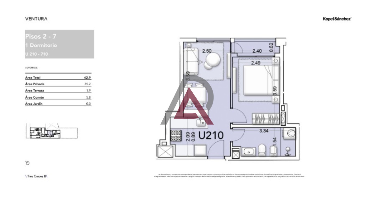 Apartamento ID.179 - APARTAMENTO 1 Dorm. , LA BLANQUEADA, en PROMOCIÓN !!
