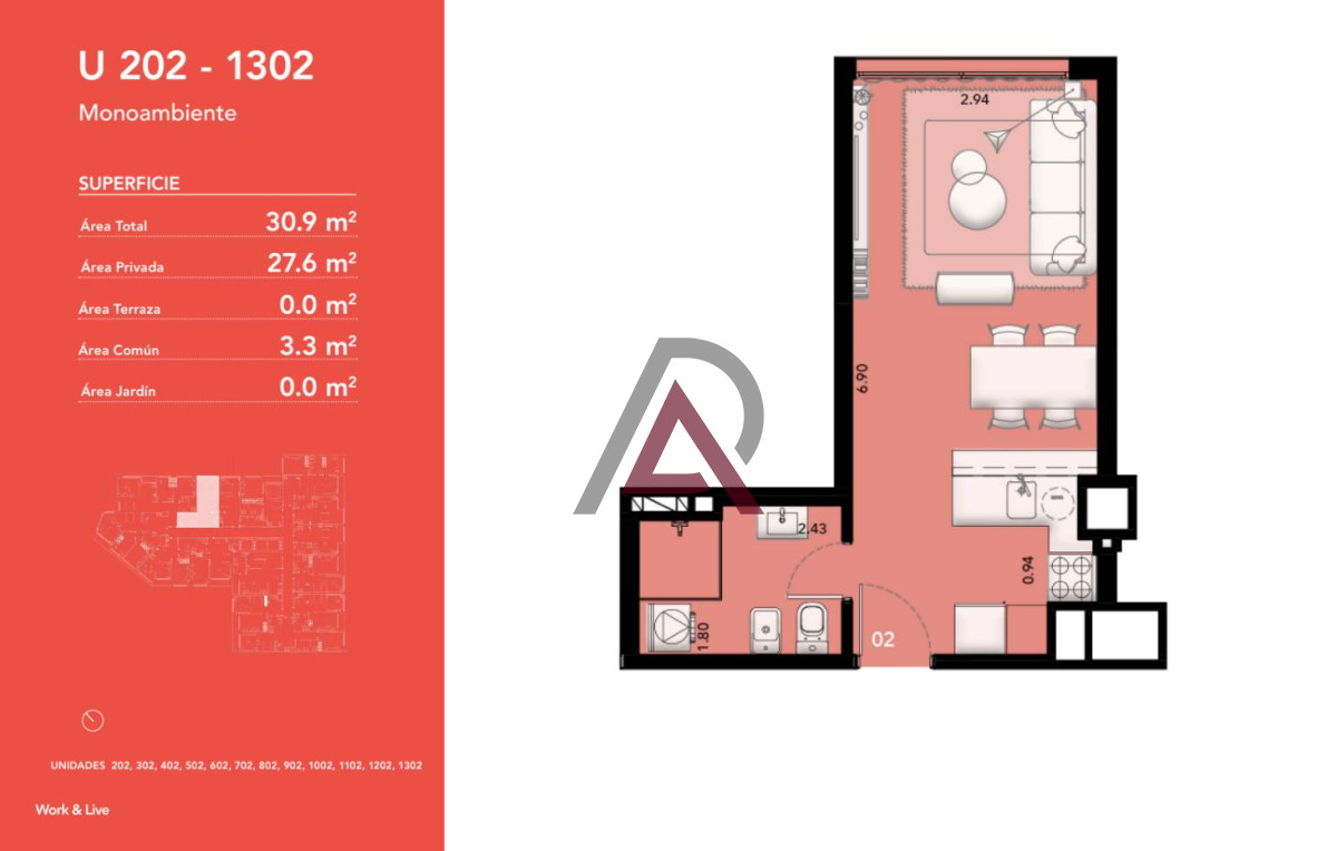 Apartamento ID.272 - VENTA MONOAMBIENTE - TRES CRUCES - Ultima Unidad !!!!