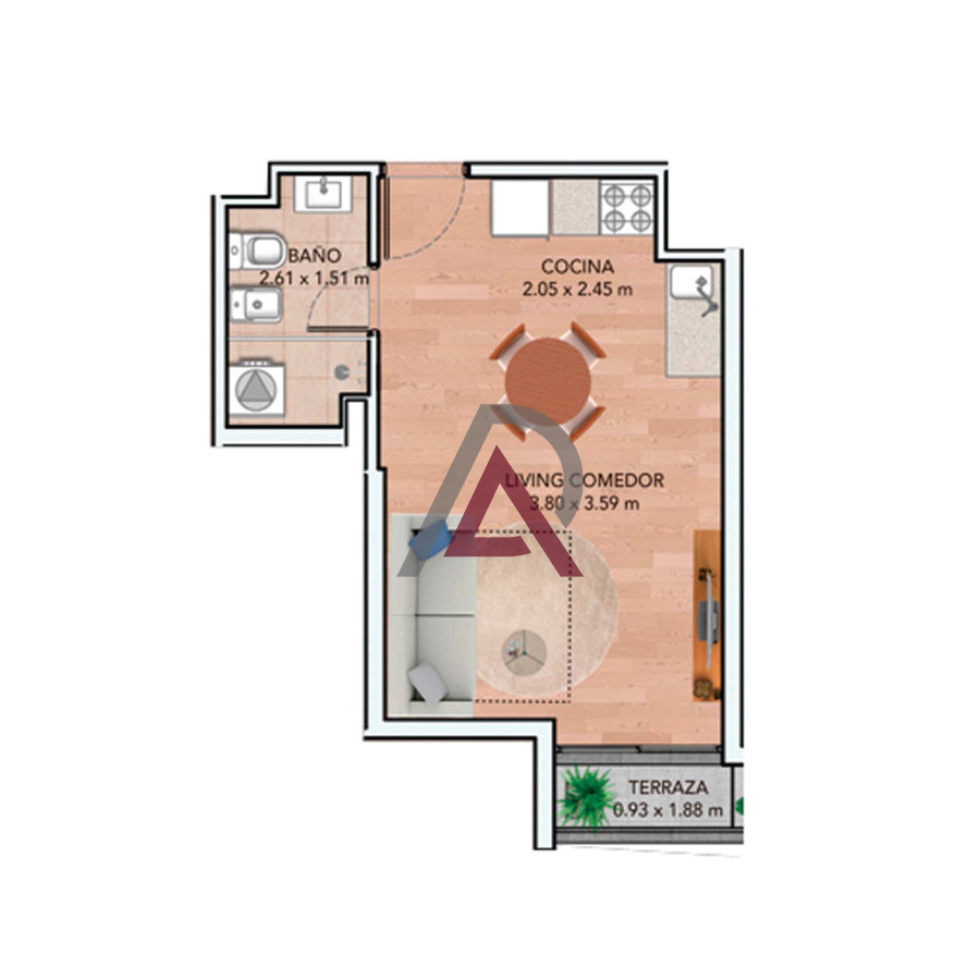 Apartamento ID.220 - ALQUILER MONOAMBIENTE, La Blanqueada