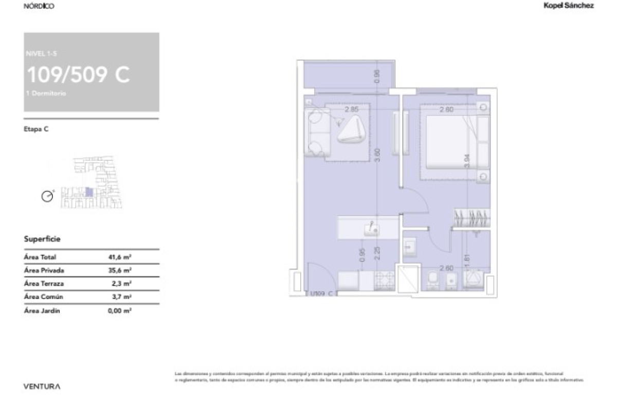 APARTAMENTO 1 Dorm. - LA BLANQUEADA - en Construcción.