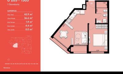 VENTA APARTAMENTO 1 Dorm. - TRES CRUCES -