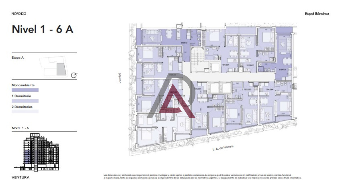 Apartamento ID.138 - APARTAMENTO 1 Dorm. - LA BLANQUEADA - en Construcción.