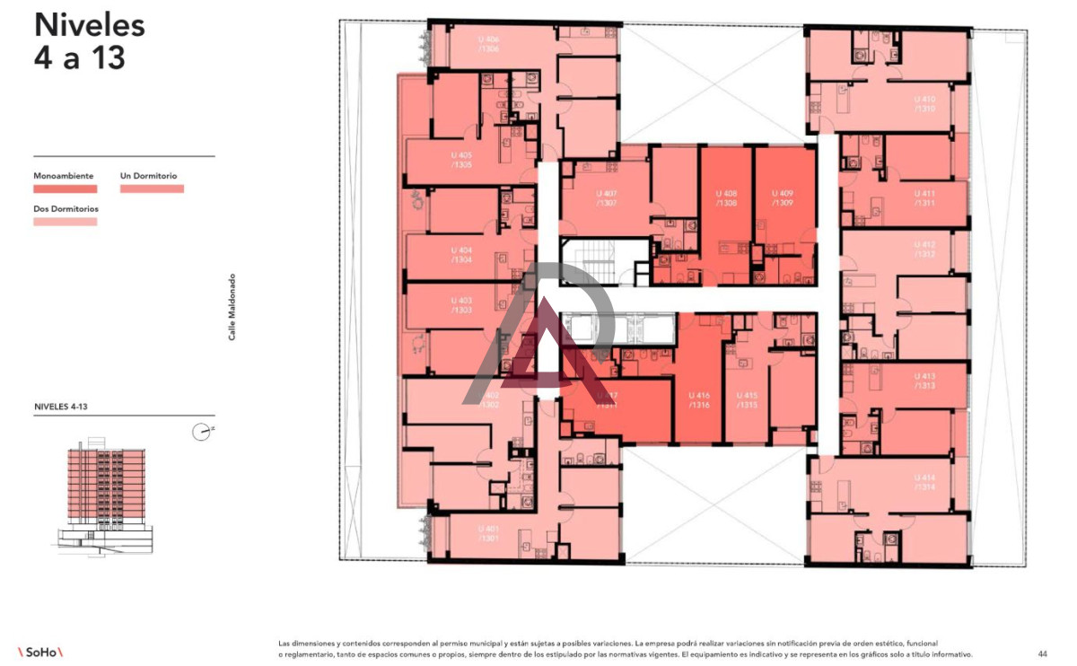 Apartamento ID.241 - ALQUILER MONOAMBIENTE, CORDON SUR - a Estrenar!!!!