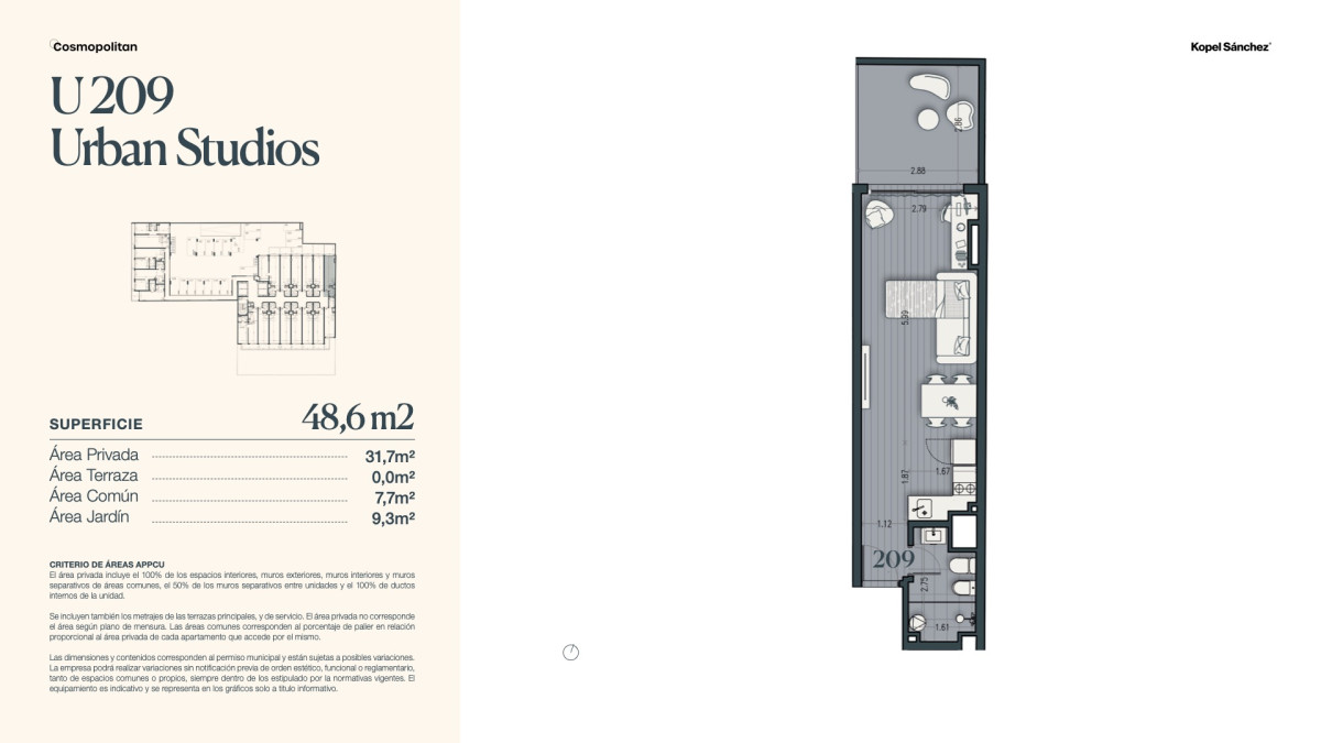 Apartamento ID.1305 - Venta Monoambiente en  Parque Rodó (cod 1305)