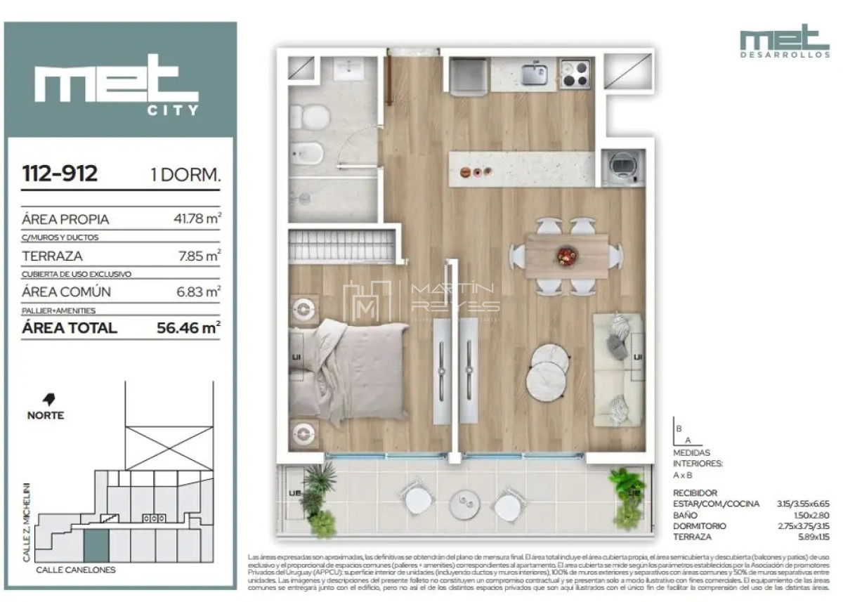 Apartamento ID.1155 - Venta Apartamento 1 Dormitorio Cordón Sur (COD 1155)