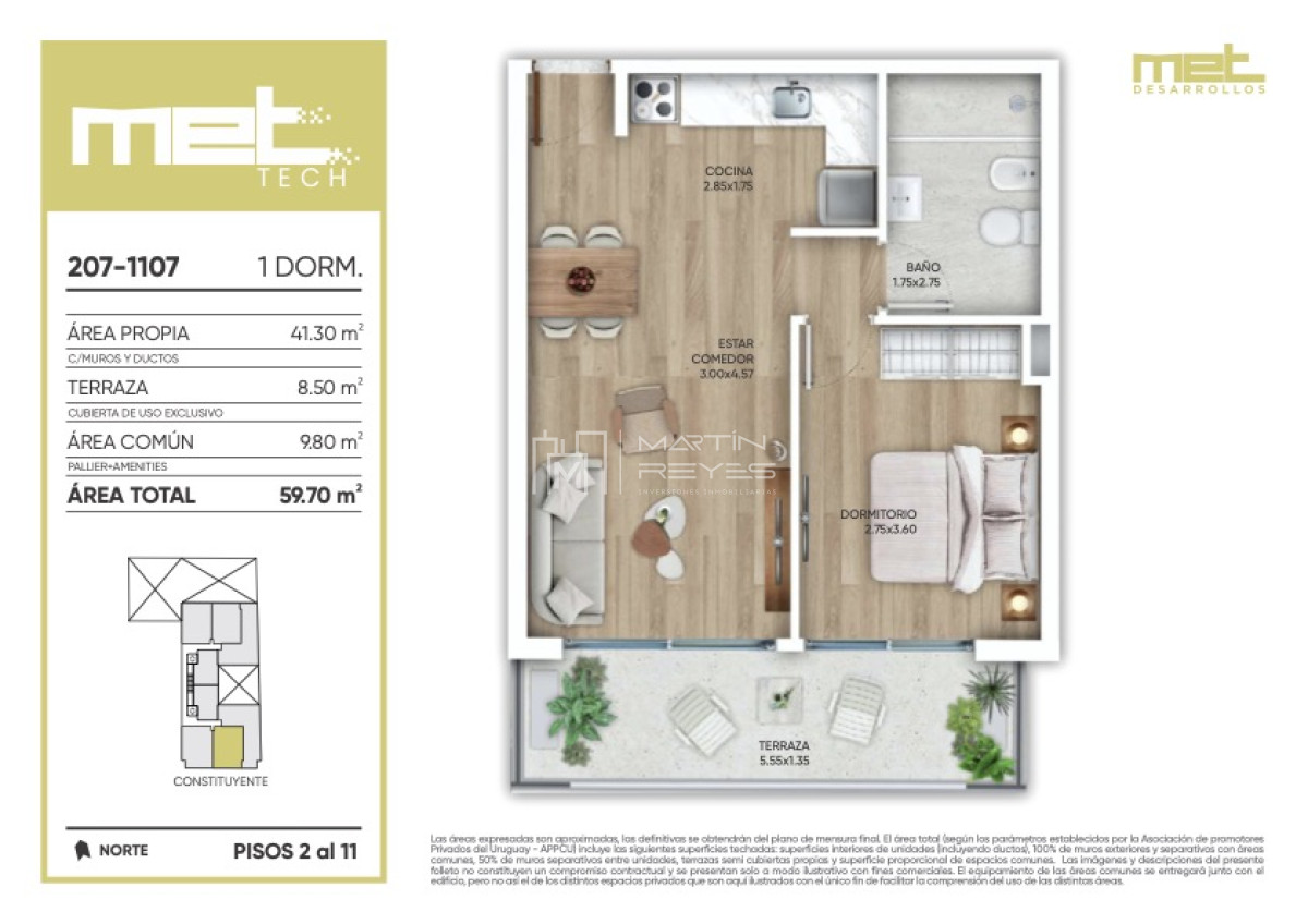 Apartamento ID.1159 - Venta Apartamento 1 Dormitorio Cordón (COD 1159)