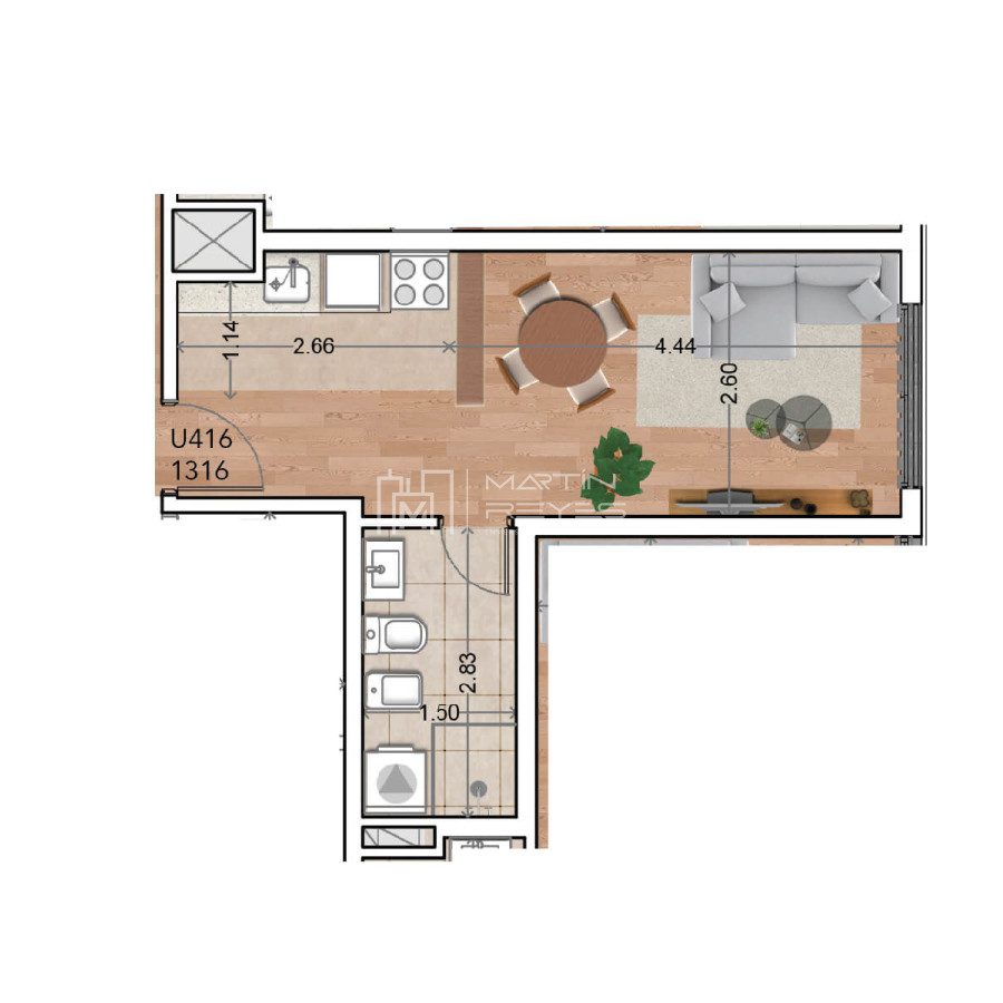 Apartamento ID.1163 - Alquiler Monoambiente Cordón