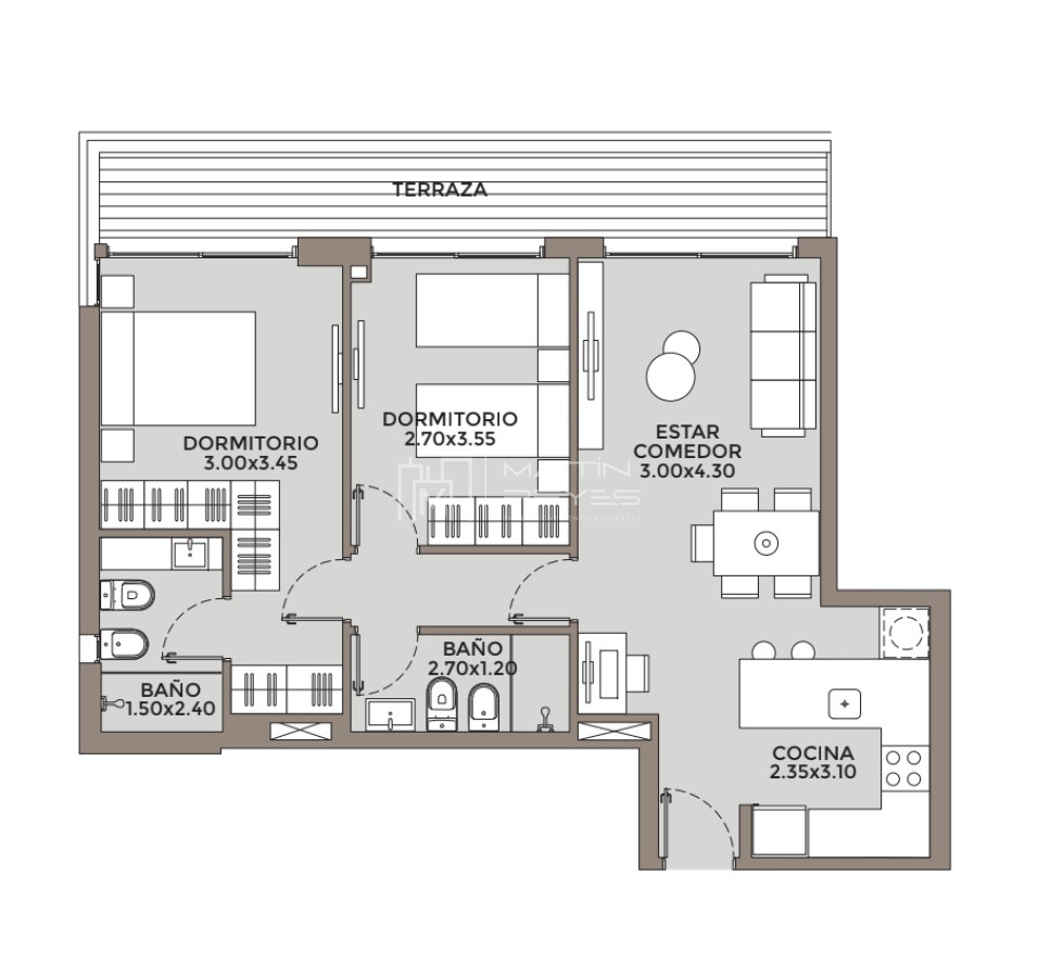 Apartamento ID.1193 - Venta Apartamento 2 dormitorios Pocitos (COD 1193)