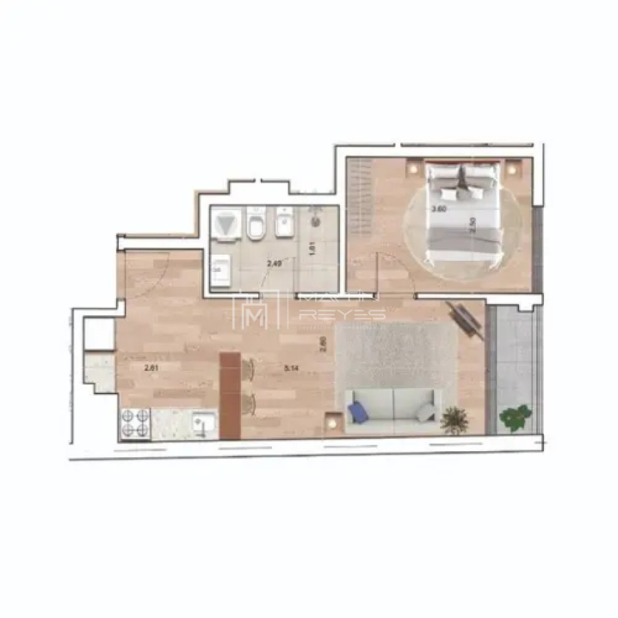 Apartamento ID.1204 - Alquiler Apartamento 1 Dormitorio en La Blanqueada (COD 1204)