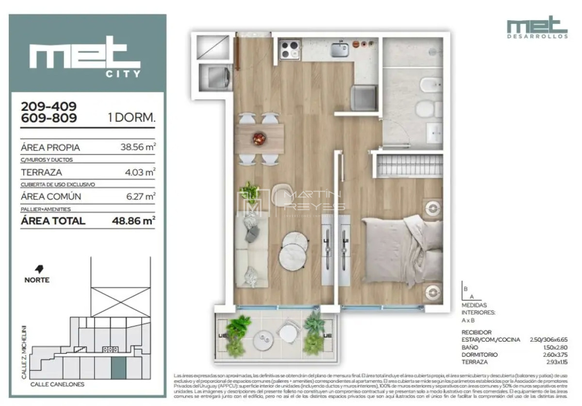 Apartamento ID.1554 - Venta Apartamento 1 Dormitorio Cordón Sur (COD 1554)