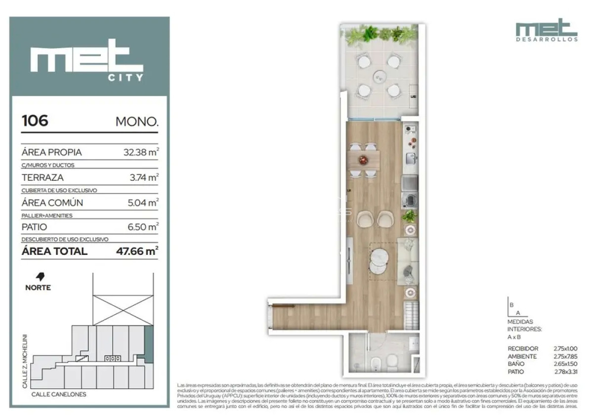 Apartamento ID.1555 - Venta Monoambiente Cordón Sur (COD 1555)