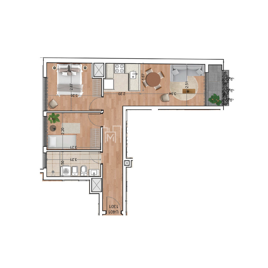 Apartamento ID.1199 - Alquiler Apartamento 2 Dormitorios en Cordón Soho (COD 1199)